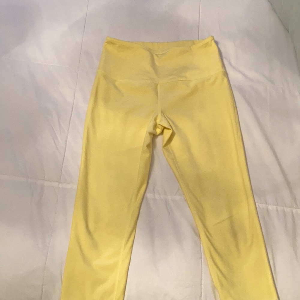 Zella yellow crop leggings